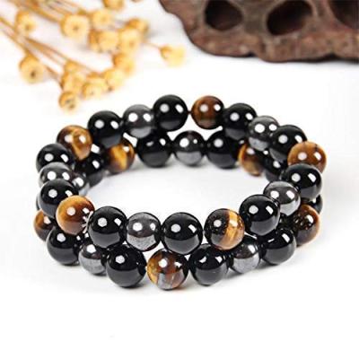 China FASHIONABLE Men's Hematite Women Bracelet Black Obsidian Tiger Eye Stone for sale