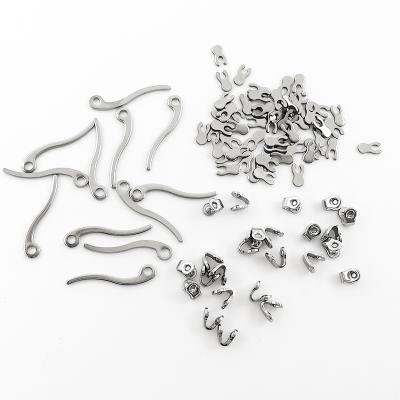 China Jewelry Making Stainless Steel Ear Clip Needle Flattening Three Pieces Stamping Wire Earrings Jewelry Making Accessories for sale