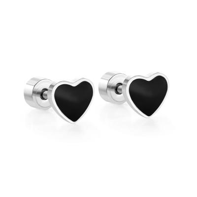 China Nickel free; SIEYEAY Lead Free 18k Gold Plated Cute Stainless Steel Jewelry Heart Shape Jewelry Screw Plug Stud Earrings for sale