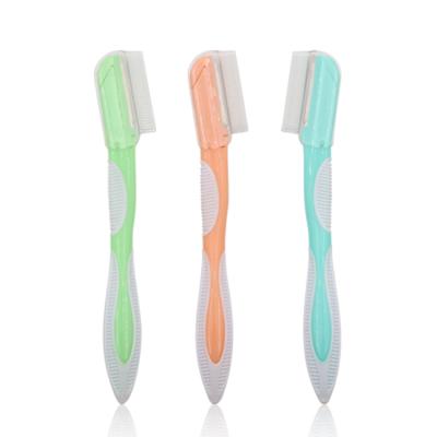 China Safety Eyebrow Knife Stainless Steel Blade Beauty Tools Disposable Razor With Safety Eyebrow Facial Razor for sale