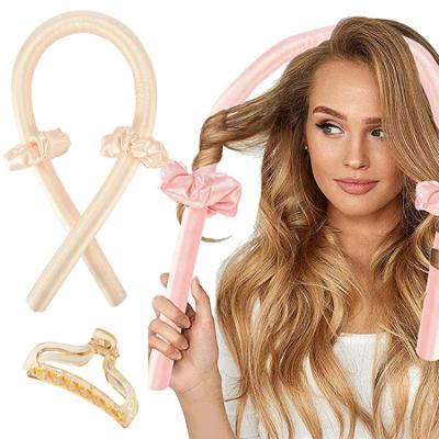 China DIY Hair Curling Stying DIY Pure Silk Heatless Hair Curling Set With Scrunchies Hair Clip Rubber Flexible Sleeping Headband Soft Beauty Hair Makeup Tool for sale