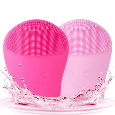 China Sonic Vibration Massage IPX7 Brush Silicone Waterproof Facial Electric Facial Cleaner Silicone Skin Massager Cleansing Cleanser for sale