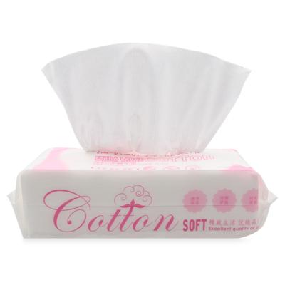 China Hot Selling Eco-friendly 100% Pure Cotton Facial Tissue Cotton Cloth Disposable Plaid Cloth 80pcs for sale