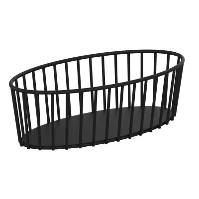 China Hot Selling Oval Wire Coffee Basket Workable Powder Coating In Black for sale