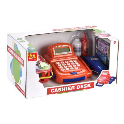 China ABS Plastic Wholesale Shantou Toy New Pretend Supermarket Buying Selling Toy Children Cash Registers Toy With Scanner Calculator For Girl Boy for sale