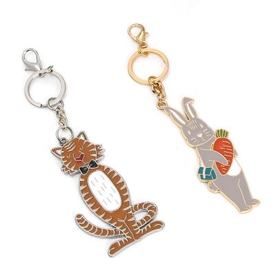 China High Quality Durable And Stylish Tiger Rabbit Animal Metal Key Chain Fashion Key Chain Wholesale Can Be Customized for sale