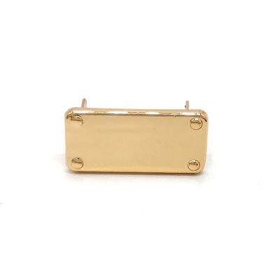 China Custom Zinc Alloy Accessories Logo Nameplate Luggage Hardware Square Blank Logo Brand Best Hardware for sale