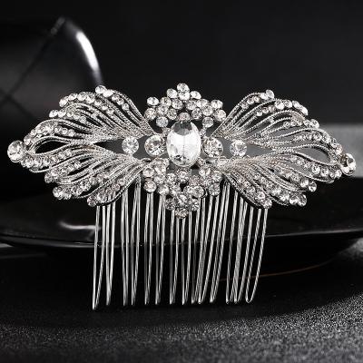 China Fashionable Elegant Diamond Princess Kids Girls Silver Rhinestone Hair Accessories Tiaras And Crowns Wedding Hair Combs for sale