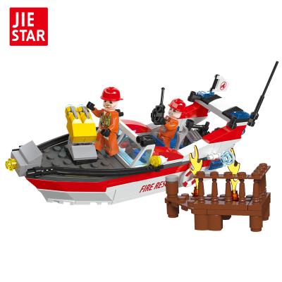 China Wholesale Construction Toy JIESTAR Educational Supplies Model Building Blocks Marine Fire Boat Toys For Children for sale