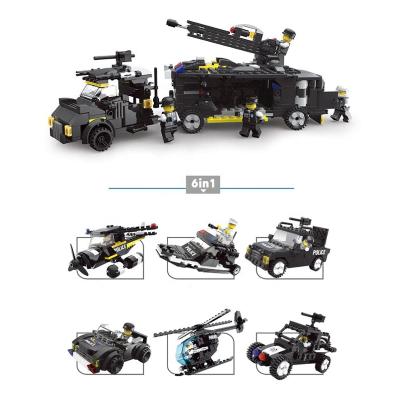 China Building Toy Police 490 Pcs Military Train Sets Educational Puzzle Creative Building Blocks For Children for sale