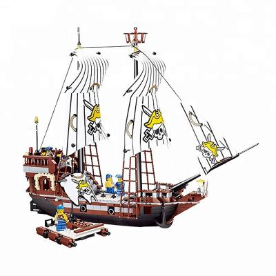 China DIY JIE-STAR TOY kids learning pirate diy set plastic ship models pirate ship building block sets for sale