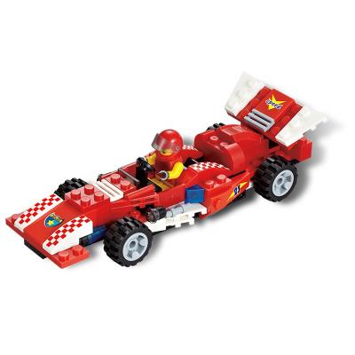 China Funny Red DIY Small Racing Car Blocks Kids Plastic Bricks In Toys for sale