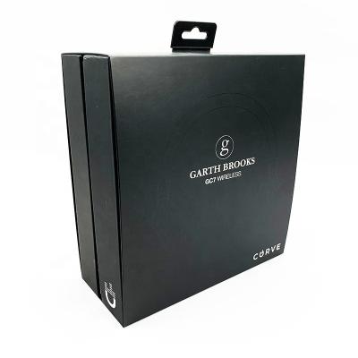 China High End Recyclable Customized Giift Wireless Headphone Headset Packaging Paper Box With Plastic Hanger for sale