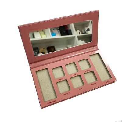 China Recycled Materials Custom Artificial Leather Paper Magnet Cosmetic Packaging Gift Box With Mirror for sale