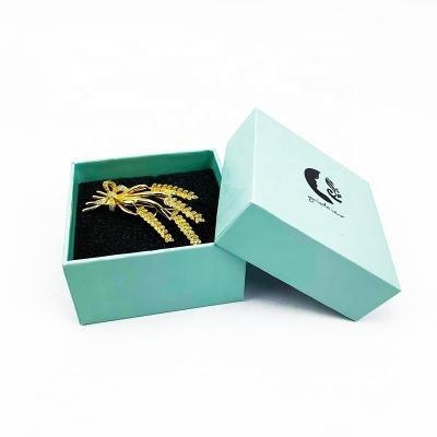 China Logo Printing Custom Design Jewelry Wholesale Recyclable Luxury Gift Cover Paper Packaging Box For Brooch Cufflinks Packing for sale