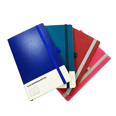 China Custom Hardcover Logo A5 Hardcover PU Leather Notebook with Elastic Band for sale