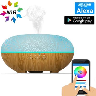 China Auto Shut Off Safety System When Wi-Fi 400ml Waterless Clear LED Color Changing Smart Ultrasonic Aroma Air Diffuser for sale