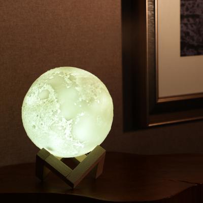 China 880ML Large Capacity 3d LED Moon Lamp Desktop Humidifier with 3 Color Night Light 880ml for sale