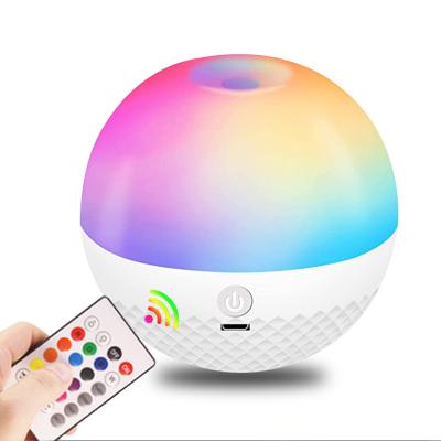 China Modern rechargeable type can be touched, dimmable remote RGB LED night light, smart portable RGB LED camping light for sale