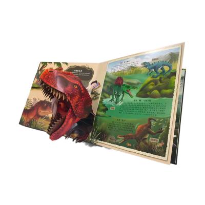 China Eco-friend customized 3d kids hard cover usborne dinosaur pop up storybook printing for sale