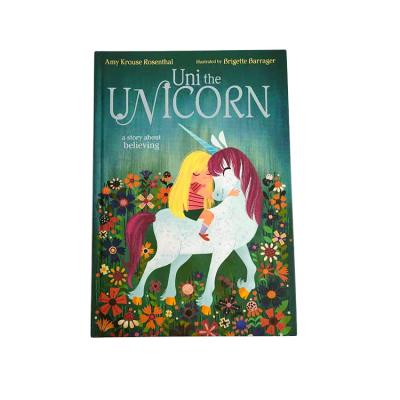 China Custom Eco-Friend Hardcover Baby Unicorn Bedtime Story Book English Printing for Kids for sale