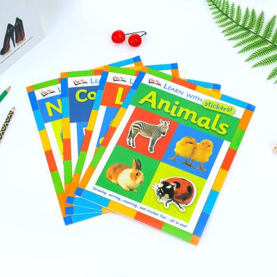 China Eco-friend soft cover custom reusable education transfer sticker animal coloring book for kids for sale