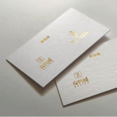 China Custom Eco-Friend Small Gold Foil Embossed Small Business Paper Cards Printing With Logo for sale