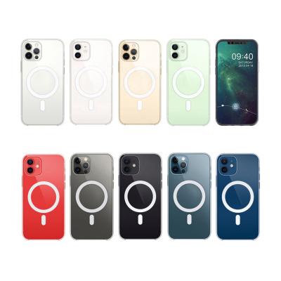 China Anti-drop Case Magnetic Silicone Transparent Clear Phone Case For Phone 12 Pro Max Phone Case Cover for sale