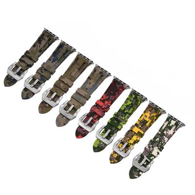 China Sports Watch Accessories Silicone Straps Camouflage Rubber Watch Strap 38mm 44mm for sale