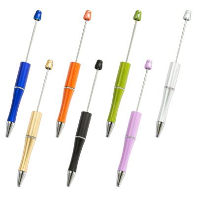 China office & School Pen Cute Beadable Ballpoint Pens DIY Fancy Diamond Beaded Plastic Ball Pens With Logo for sale