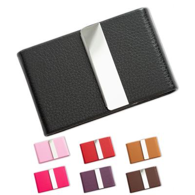 China Fashion New Custom Logo Design Business Card Holder Good Quality Personalized Leather for sale