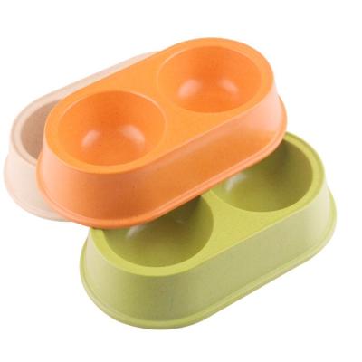 China Sustainable Bamboo Fiber Pet Food And Water Feeder Slow Bowl With Non Slip For Small Medium Large Pets Dogs for sale