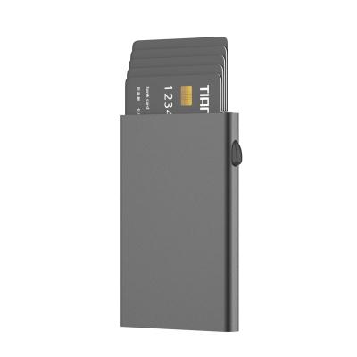 China Hot Selling Metal Fashion Minimalist Airtag Business Ultra-thin Aluminum Credit Wallet RFID Metal Smart Air Tag Card Holder for sale