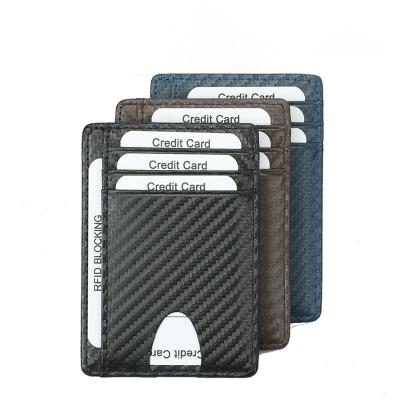 China Fashion RFID Minimalist Wallet Wallets Leather Slim Card Holder With Money Clip For Men for sale