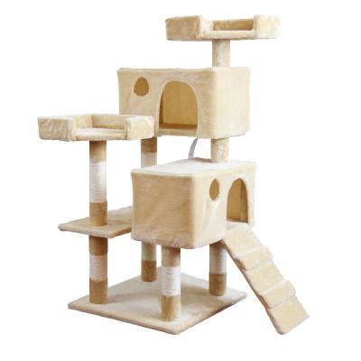 China Sustainable Multifunctional House Plush Bed Medium Cat Tower Tree Activity Center for sale