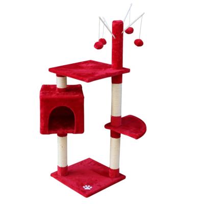 China Cats Luxury Wall Mounted Cat Climbing Tree Box House Wooden Housing Manufacturer for sale