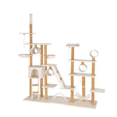 China Viable Huge Floor to Ceiling Cat Toys Plush Tree Support 5 Cats Play Kitty Condos for sale