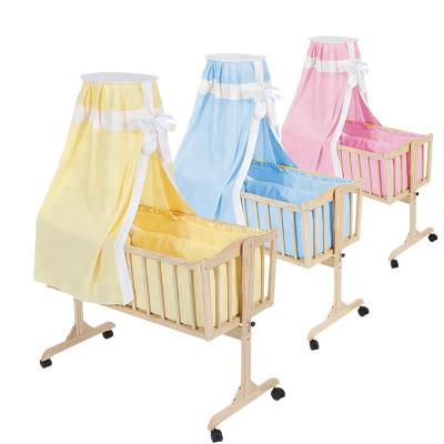 China Wholesales Modern Crib Furniture Sets Wooden Swing Baby Crib Hutch Bed Cradle Rocking Design With Bedding Set for sale