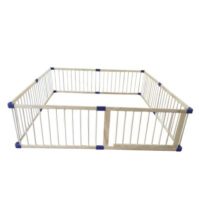 China Eco-Friendly Folding Baby Playpens Fence Game Indoor Solid Wood Children's Wooden Safety Fence Yards Baby Game Activity Fence With Gate for sale