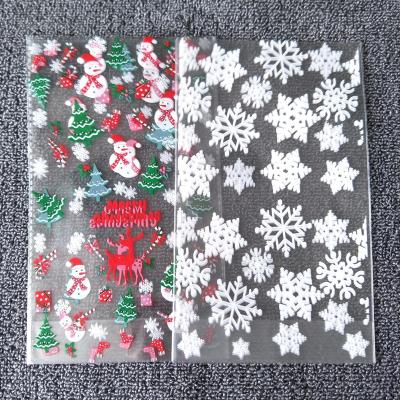 China Security OPP Flat Pocket Plastic Bag Three-Dimensional Transparent Snowflake Christmas Candy Cookie Packaging Bag for sale