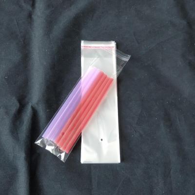 China Spoon Straw Packaging Bag Chopsticks Clear Plastic Breathable Self-adhesive Bag Thin Security OPP Long Bag Spoon for sale