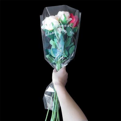 China Custom clear transparent plastic reusable safety bouquet packaging packaging for flower bouquet flower clear bag for sale