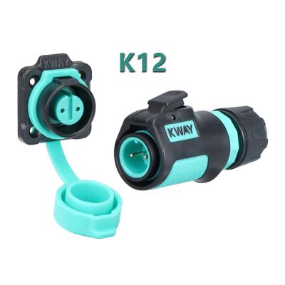 China IP67 power quicklock male socket and panel mount socket 2pin 3pin 4pin 5pin 6pin 7pin 8pin M12 female square connector waterproof for sale