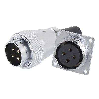 China 4pin WS28 Power Male Plug M28 Automotive Electrical Adapter and Socket Female Square Signal Aviation Power Connector for sale