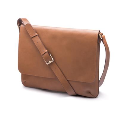 China High Quality OEM Vintage Tan Leather Slim Business Messenger Bags Men's Daily Messenger Bag for sale