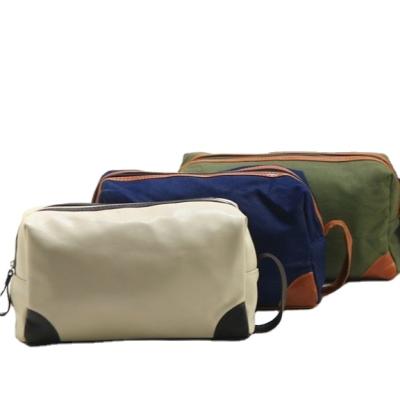 China Durable Fashion Canvas Makeup Travel Toiletry Bag For Men Cosmetic Bag for sale