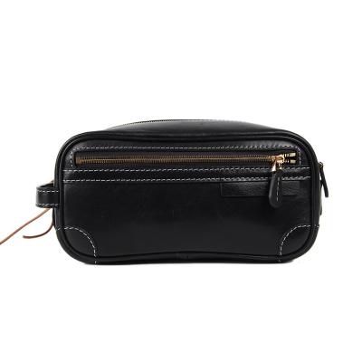 China Durable high quality leather men's toiletries bag with factory price for sale