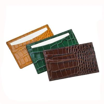 China Casual Colorful Crocodile Embossed Leather Credit Card For Sales for sale