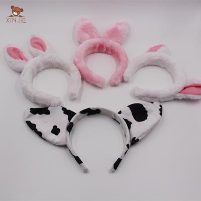 China Kids Head Winter Wear Women Girls Plush Ears Head Band Easter Bunny Ear Head Stuffed Soft Cute Soft Cute Animal Band For Girls Cosplay Party for sale