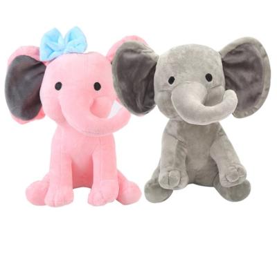 China Plush 9 Inches Tall For Nursery Room Bed Gray Stuffed Elephant Animal Plush Decorative Toy for sale